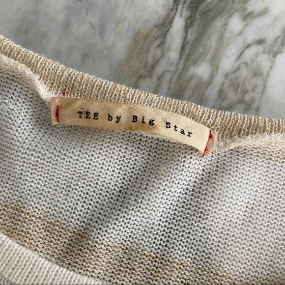 BUCKLE | TEE BY BIG STAR Women's Metallic Striped Shark Bite Hem Sweater Size XS - Picture 5 of 7